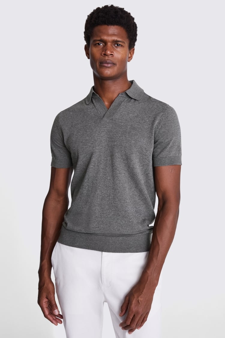 Linen Blend Light Sage Skipper Polo   Buy Online at Moss