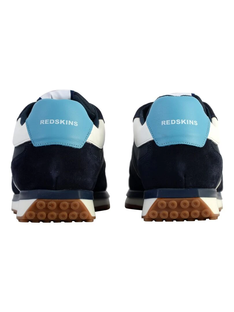 Basket Basse Cuir Redskins Island   Bleu