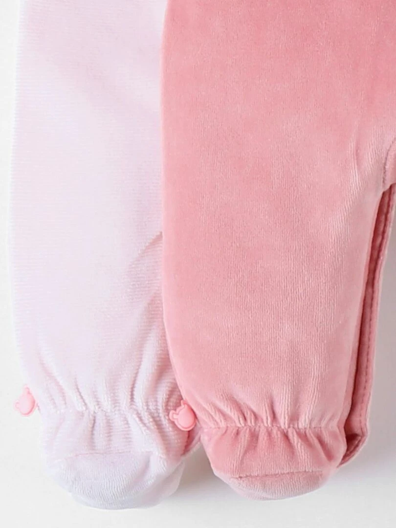 Set de 2 pyjamas 1 pièce en velours  clair/blush   Noukie's   Rose