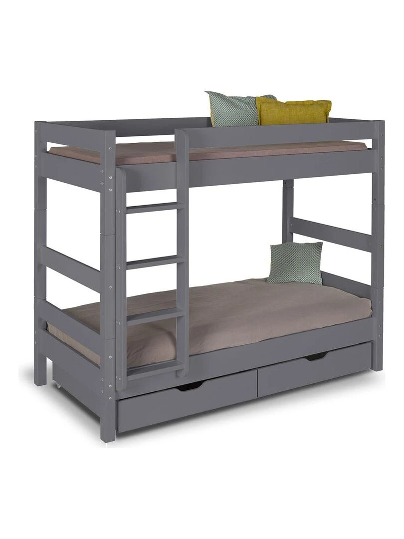 Lot de 2 tiroirs pour lit superposé Aaron   AKITEN RETAIL   Gris