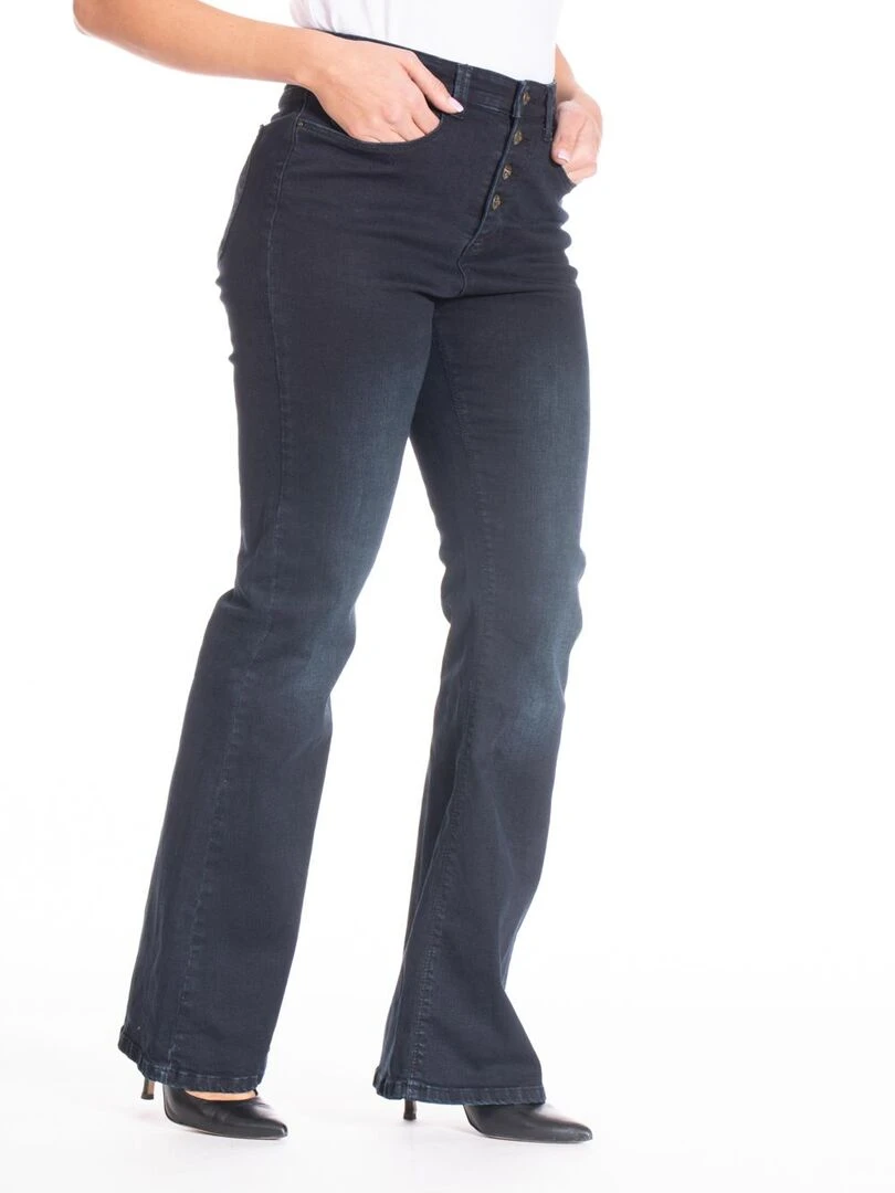 Jeans coupe bootcut denim stretch blue black ZAIRA 'Rica Lewis' Bleu