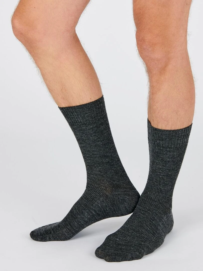 Lot de 2 paires de chaussettes mélange laine et Thermolactyl Damart Gris