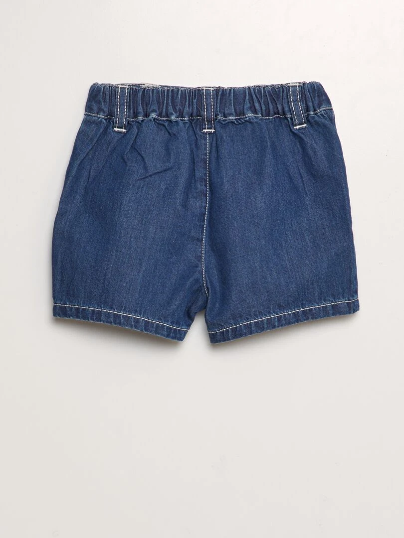 Short en coton effet jean Bleu