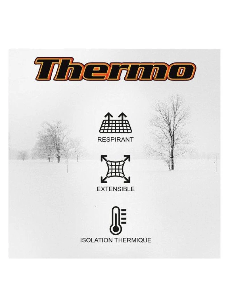 Pantalon thermique à ceinture tubulaire Thermo   Blanc