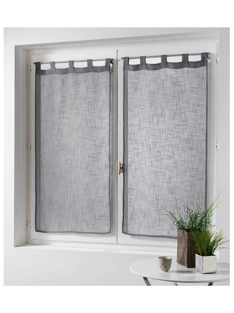 Paire de rideaux Effet lin Gris clair