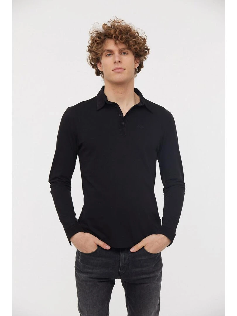 Lee Cooper Polo manches longues coton regular BACEM Noir