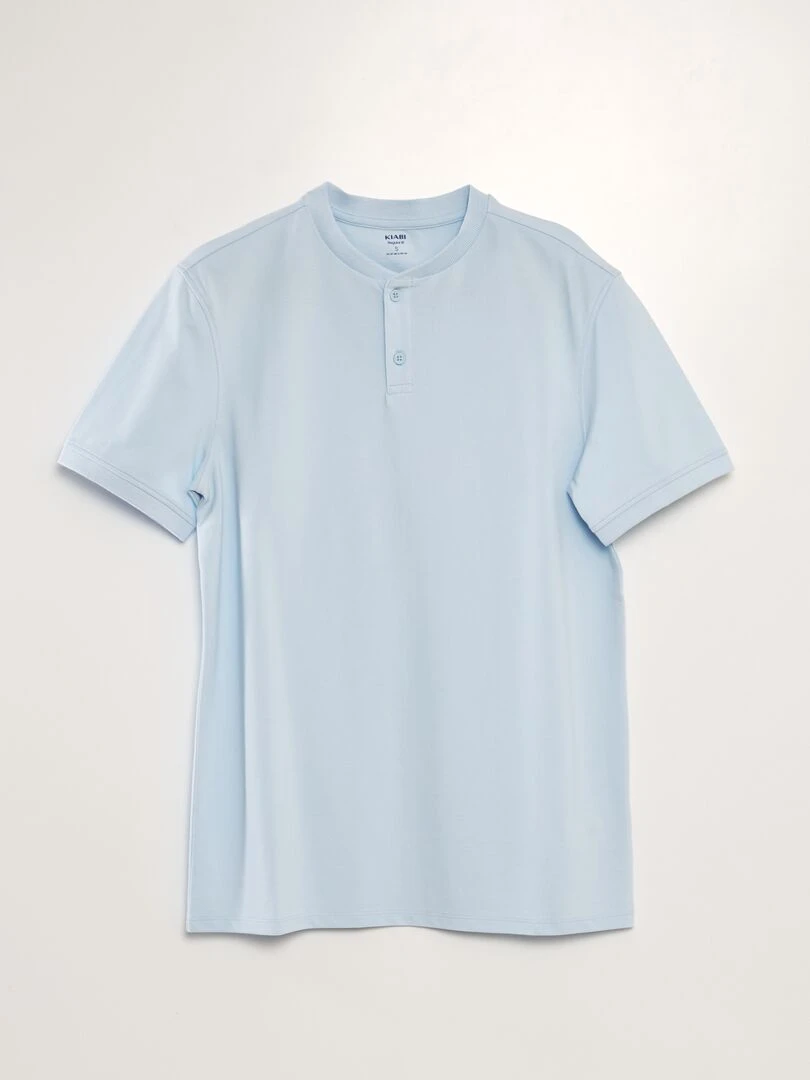 Polo en piqué de coton uni Bleu ciel