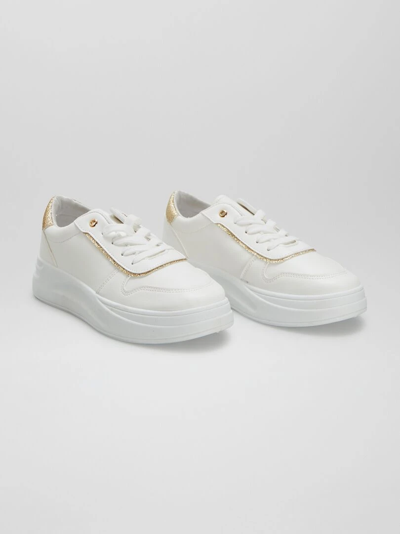 Baskets en simili Blanc