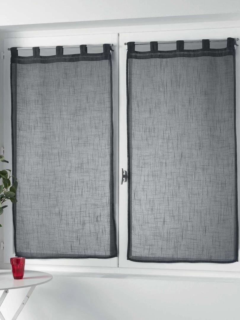 Paire de Rideaux Voile Collection Zazy   Gris