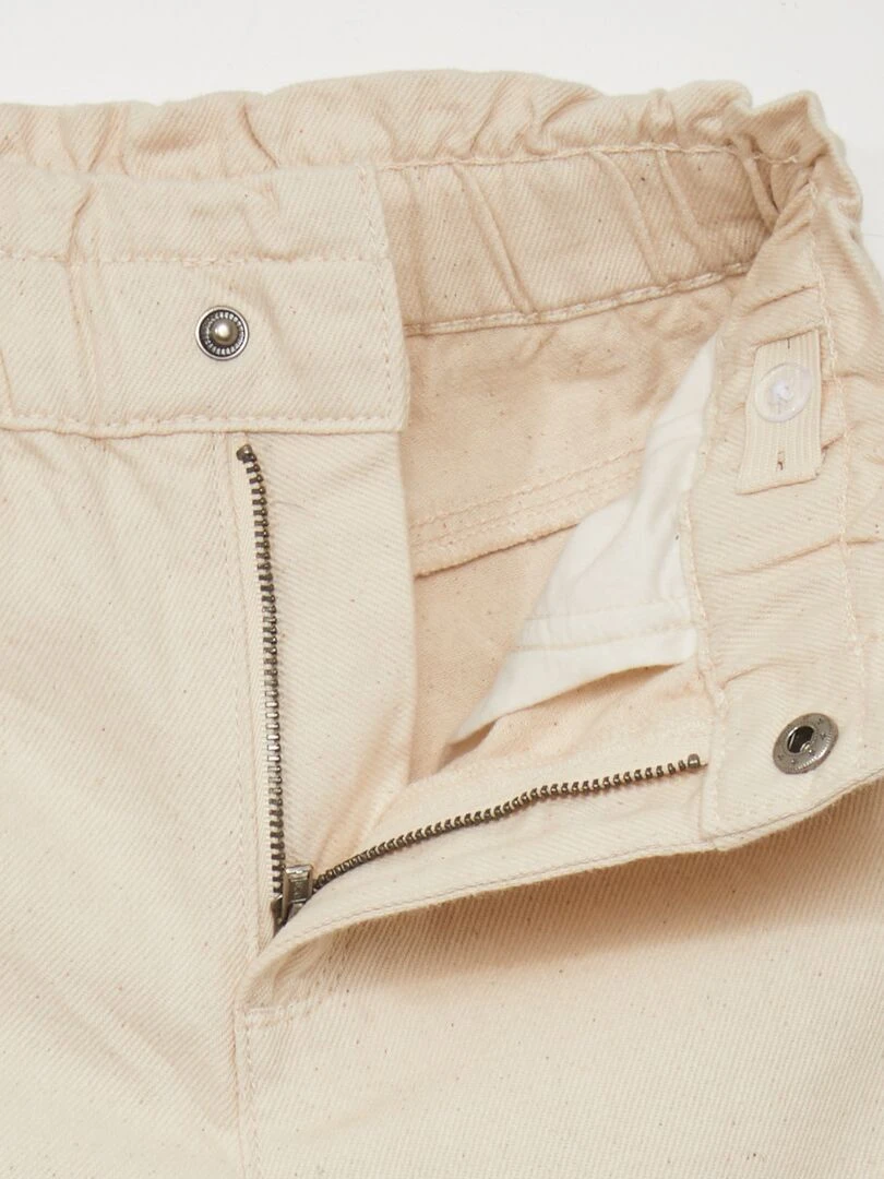 Jean paper bag à taille haute   Beige