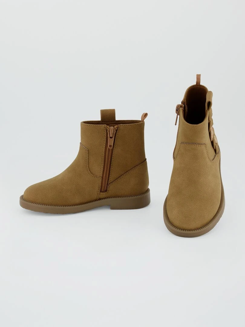 Bottines en suedine   Marron