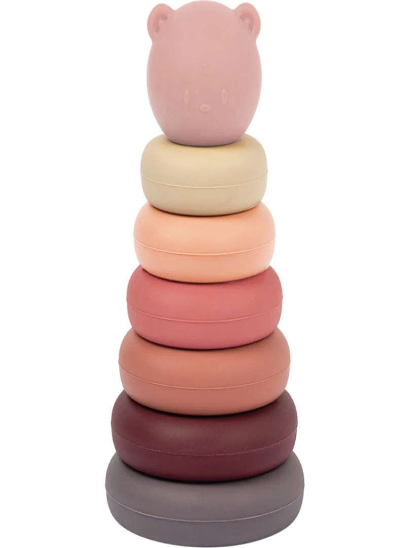 Pyramide à empiler pastel ours rose N/A