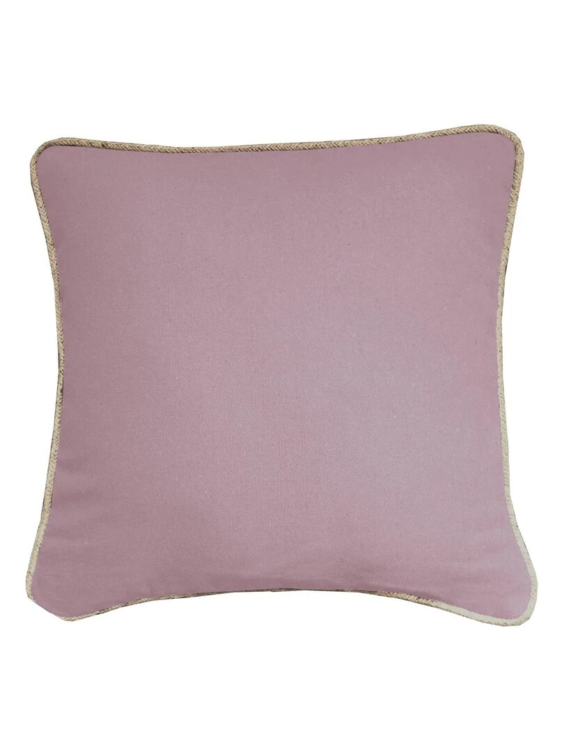Coussin coton recyclé piping jute 'Deko&co' Parme