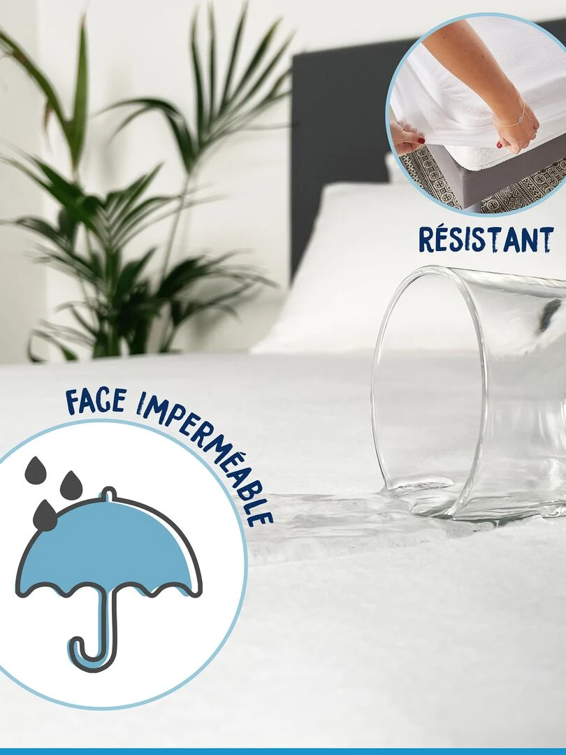 Protège matelas imperméable en éponge   blanc