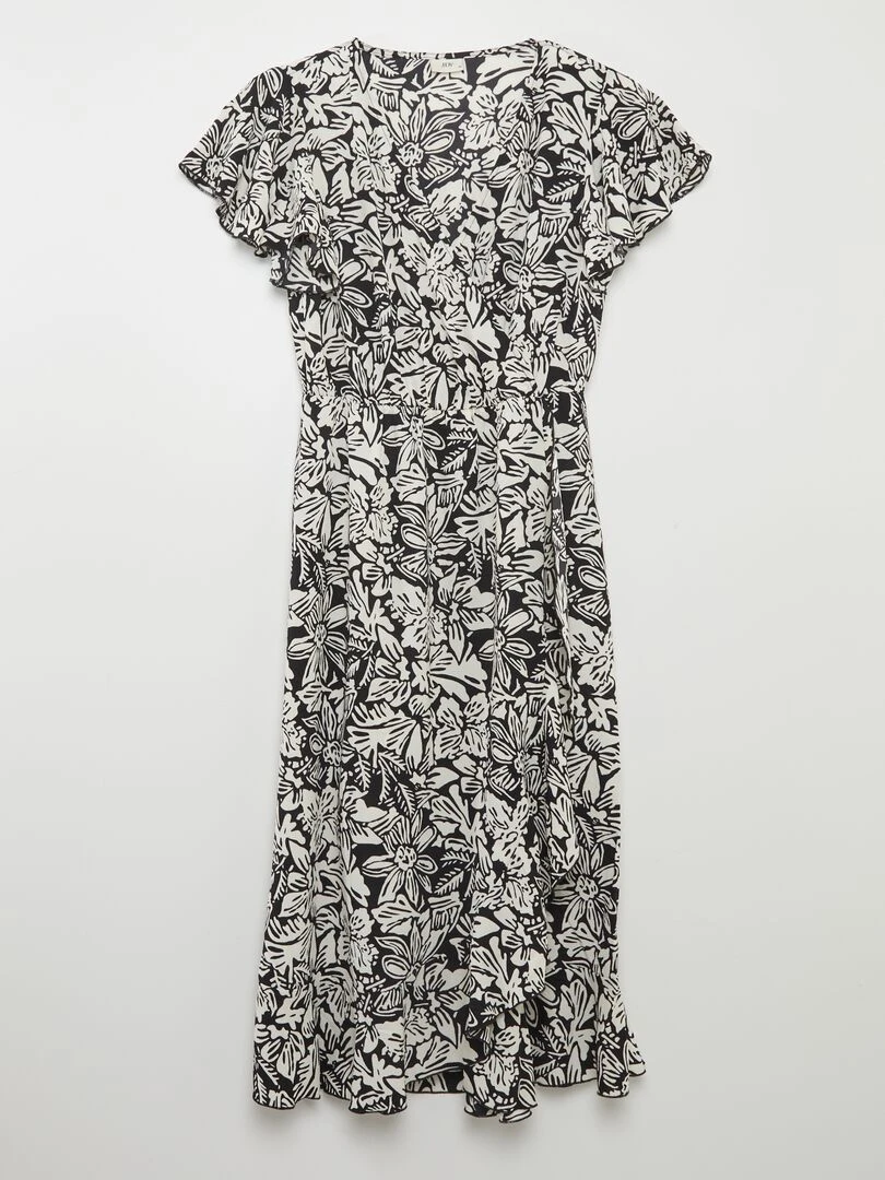 Robe imprimée et volantée 'JDY' Noir