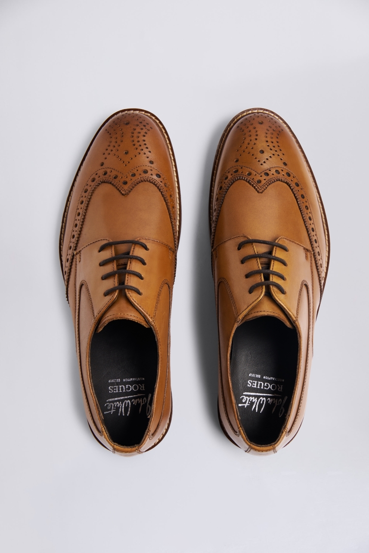 John White Leo Rogue Tan Derby Brogues Buy Online at Moss