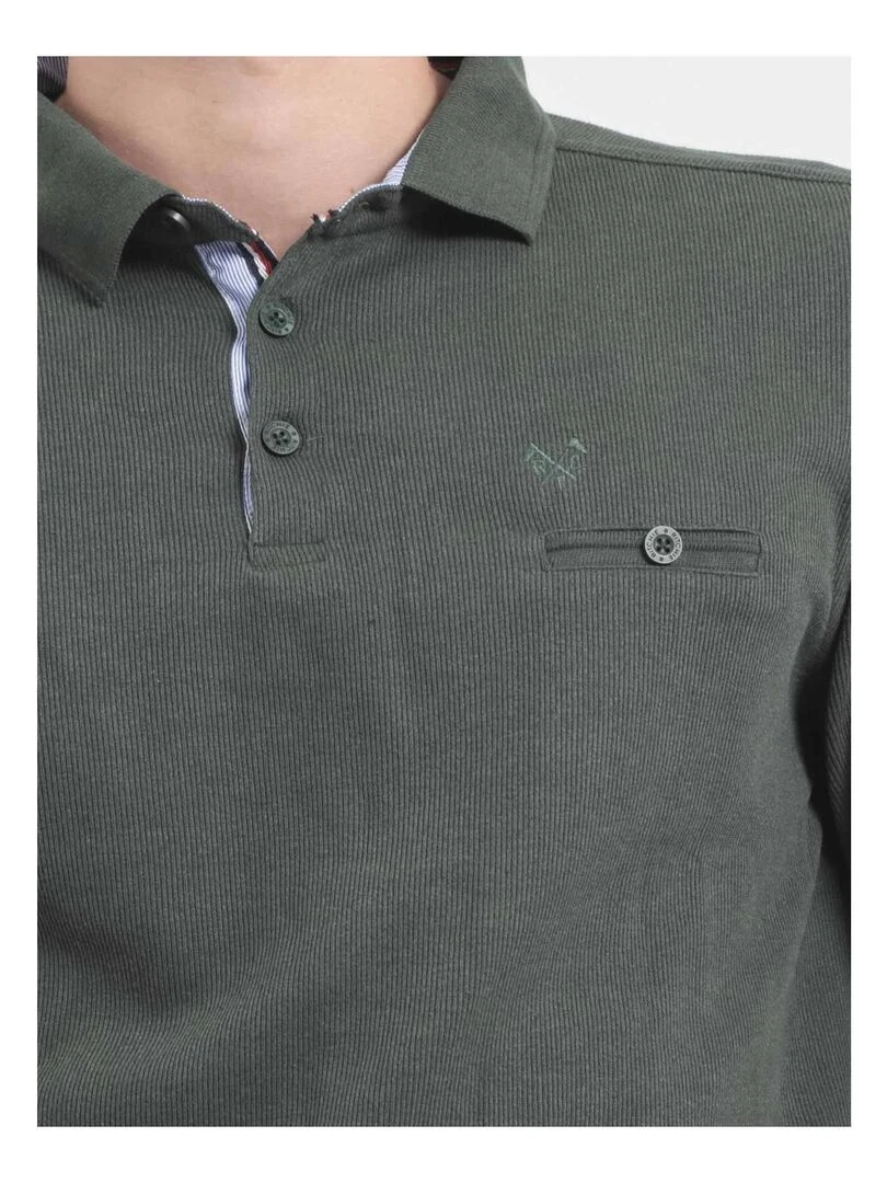 Pull fin col polo WILPARK   Vert foncé