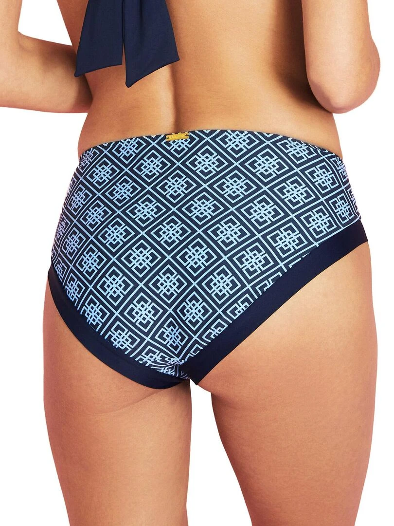 Bas maillot slip de bain taille haute Bali Bleu