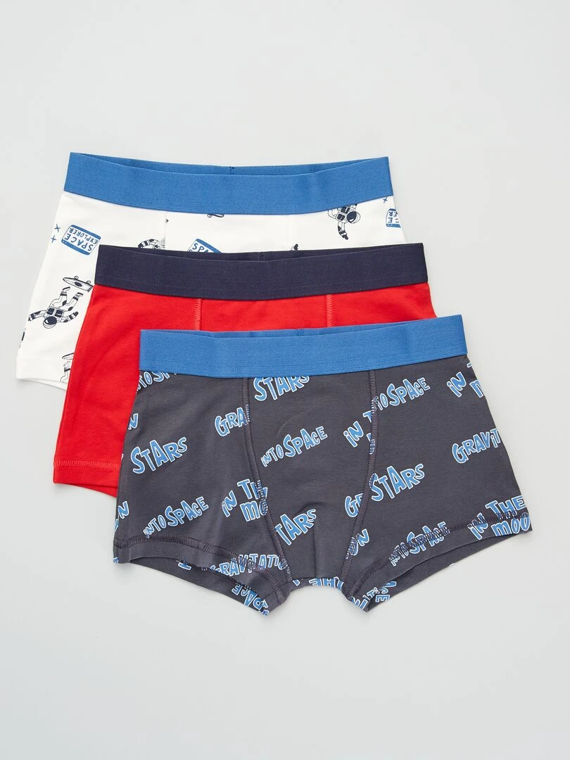 Lot de 3 boxers Rouge/bleu/blanc