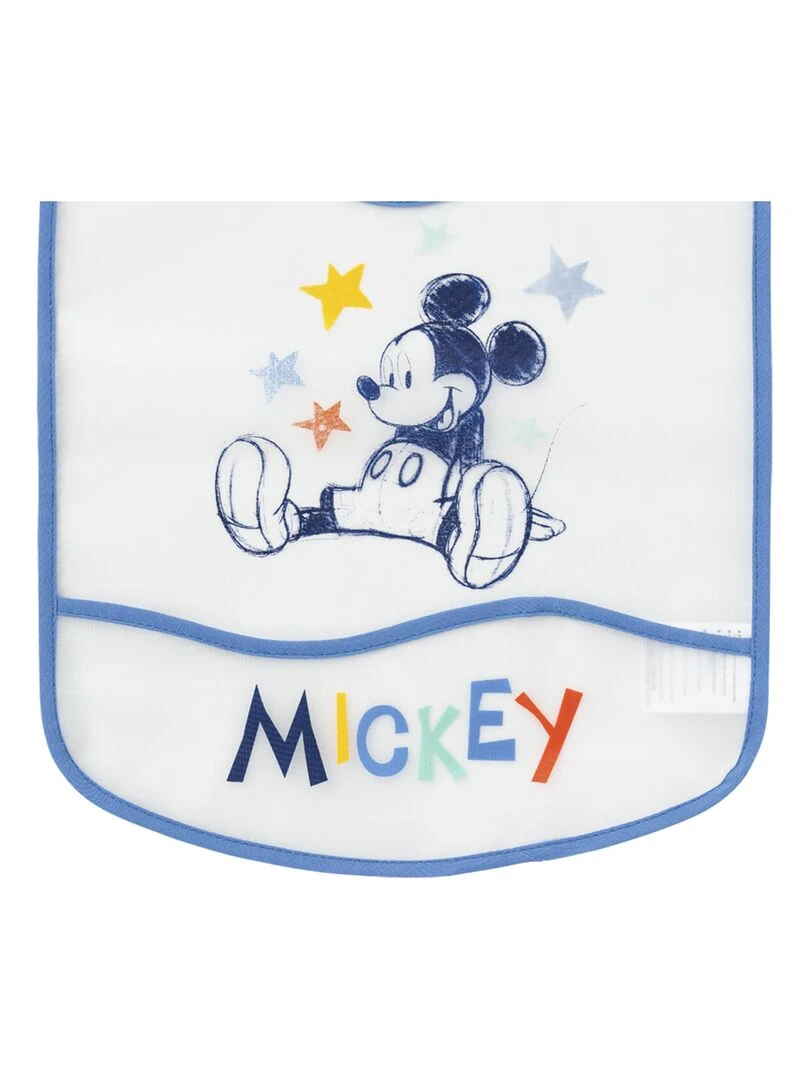 Bavoir 6 mois imperméable avec poche 28x32 cm   Mickey Cool   Bleu