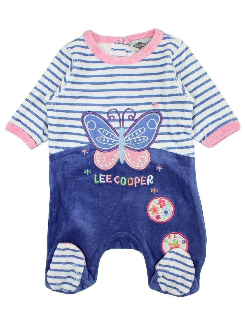 Lee Cooper Grenouillere bébé fille imprimé Lee Cooper en coton Bleu