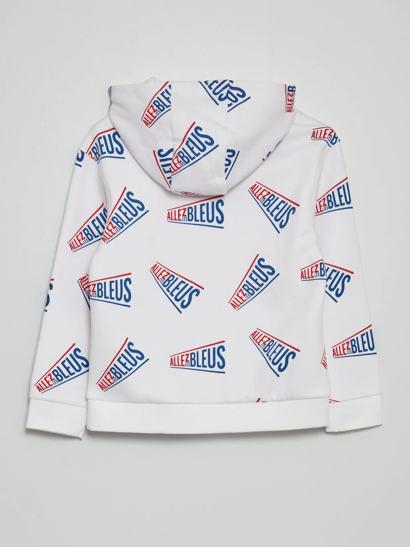 Sweat à capuche   Allez Les Bleus   Blanc