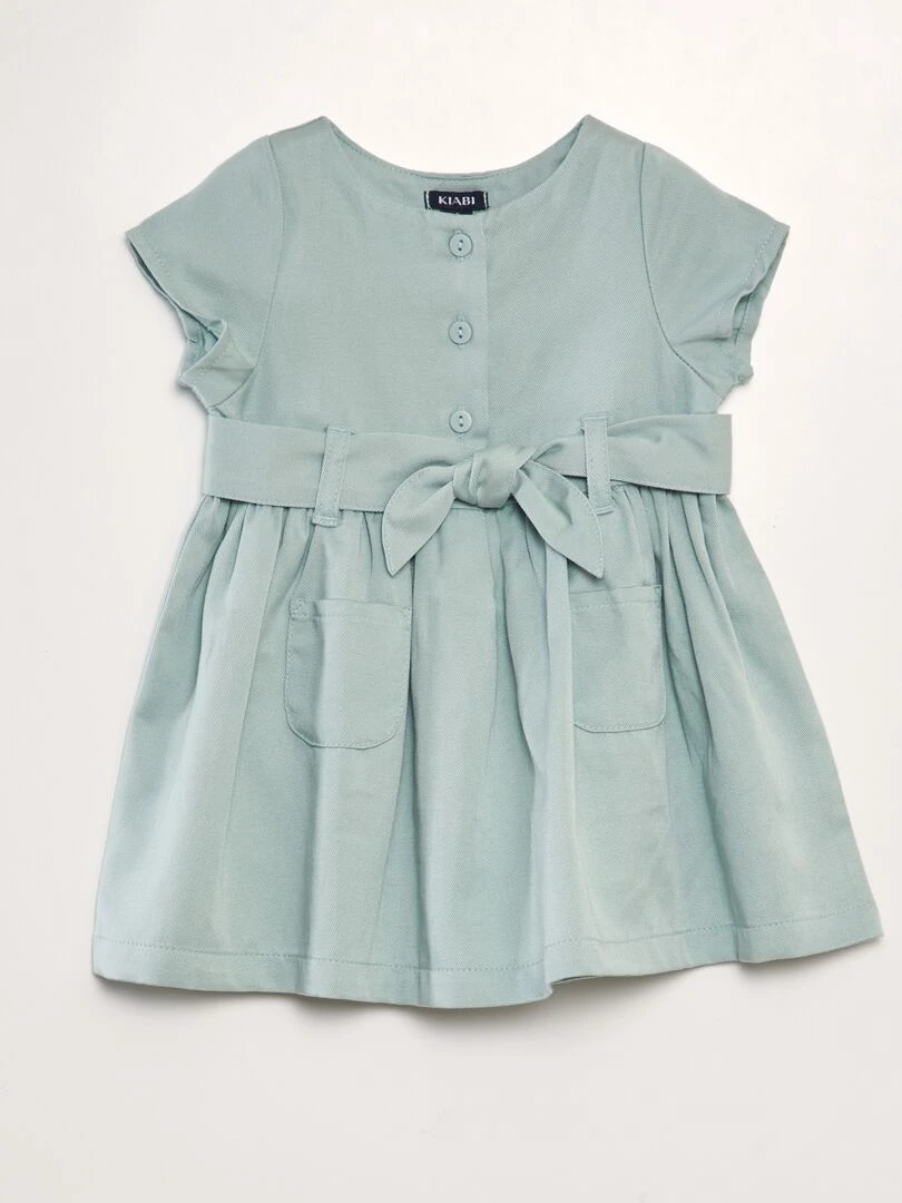 Robe en lyocell évasée Bleu