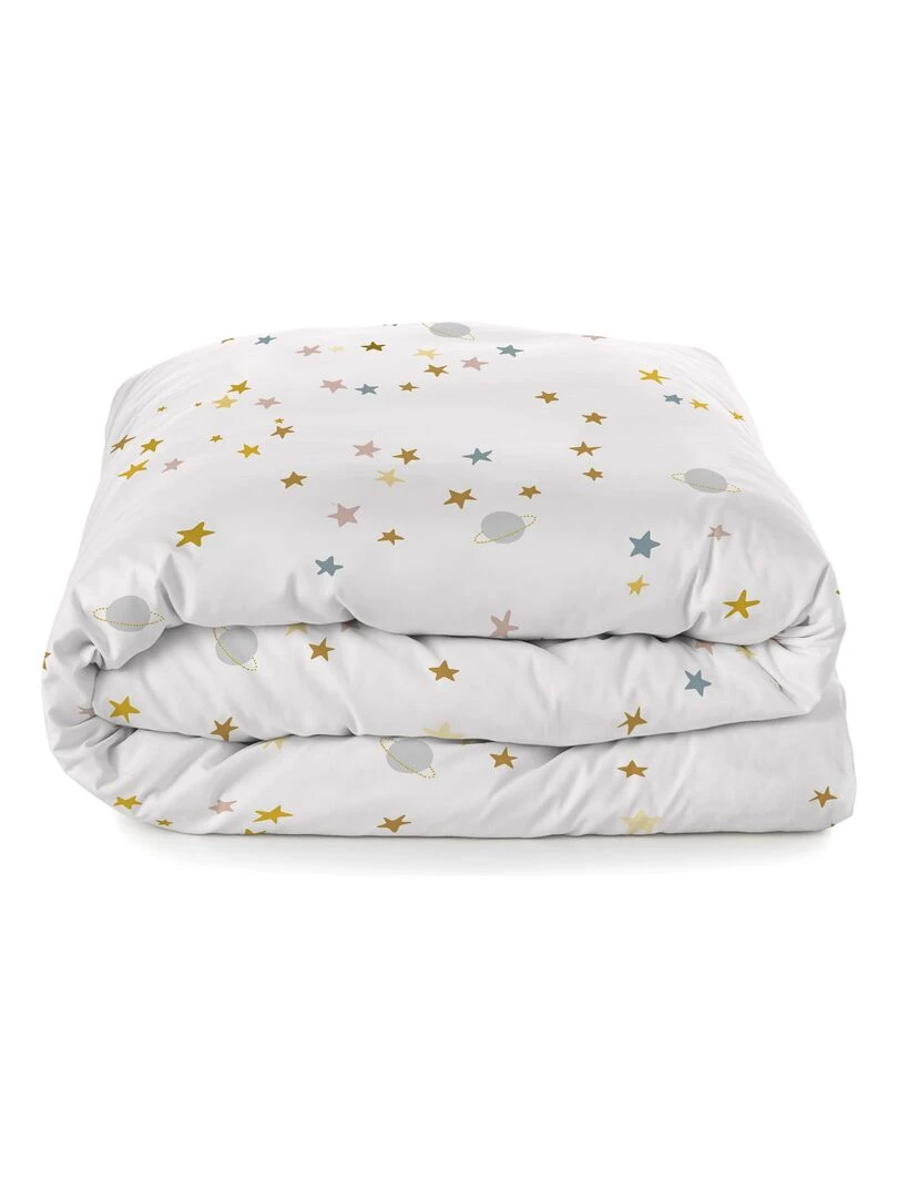 Parure housse de couette 2 pièces Saturn "Happyfriday"   Blanc