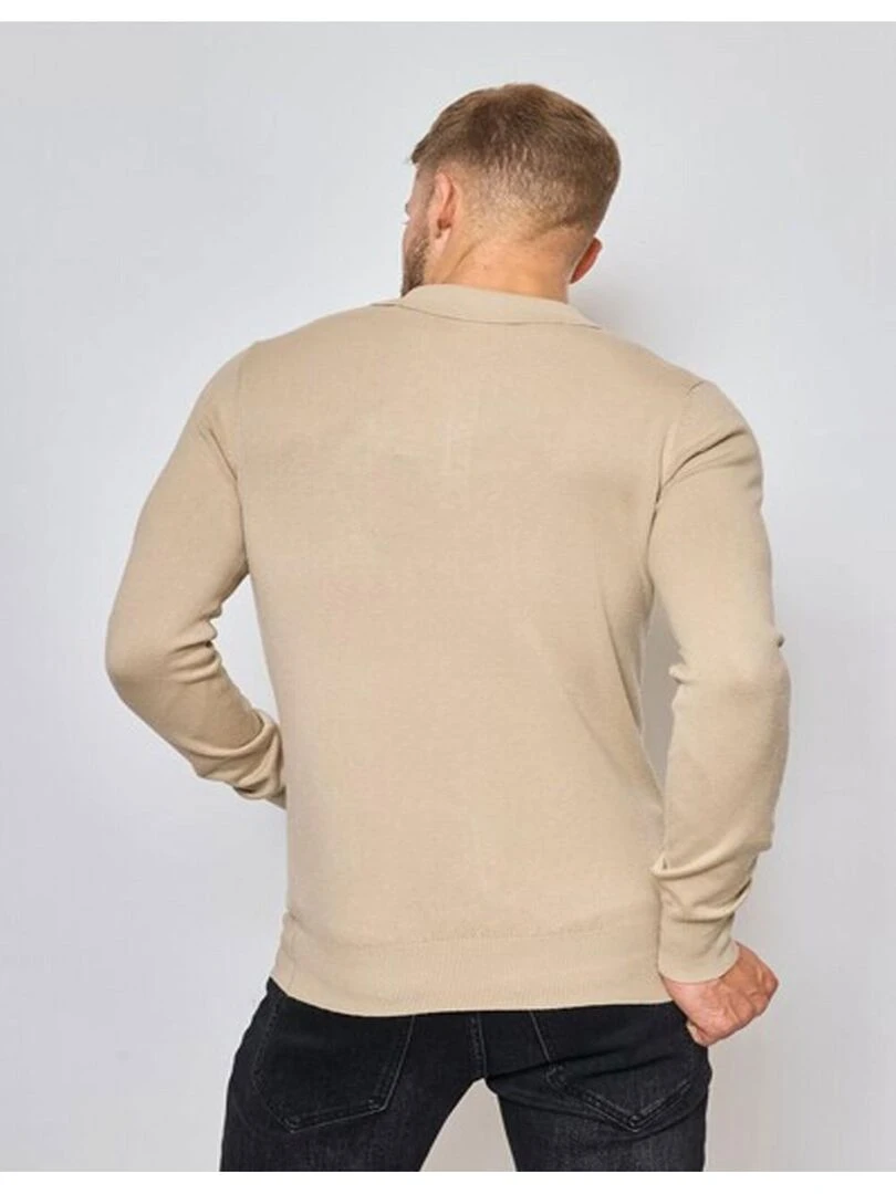 Pull col polo Kebello   Beige