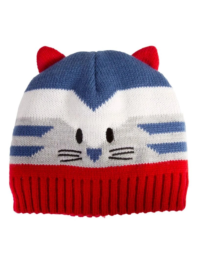 Bonnet Jacquard Chat 2/4 ans Gris   Gris