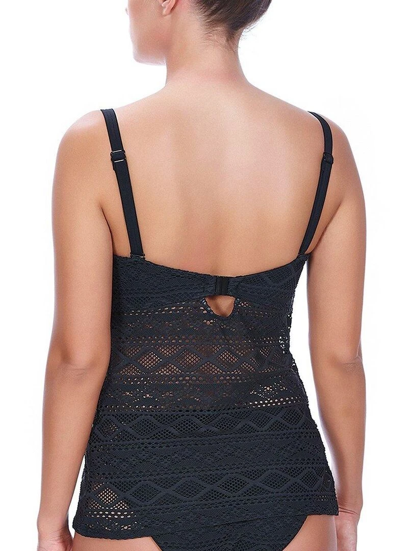 Haut de maillot tankini maille crochet à armatures Sundance Noir