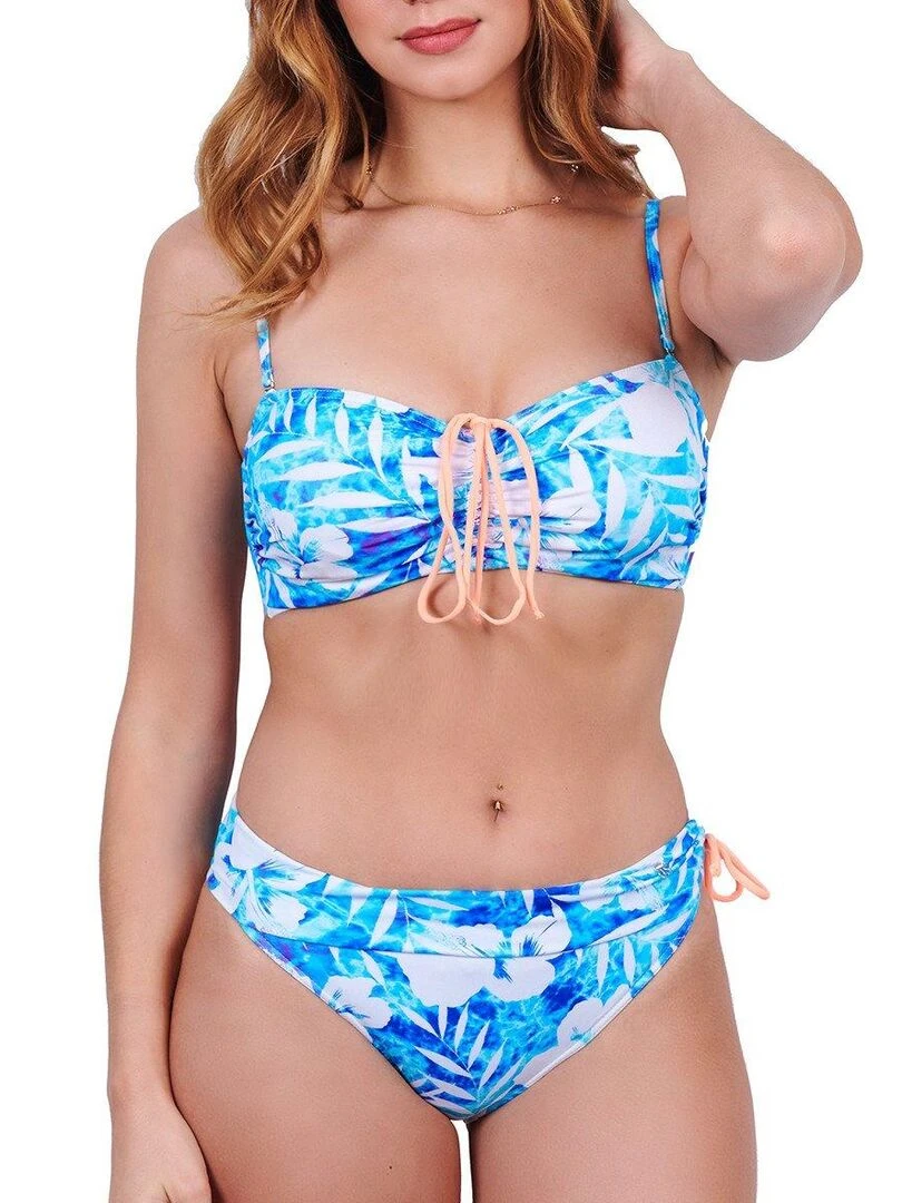 Bas de maillot à revers Santorin Bleu