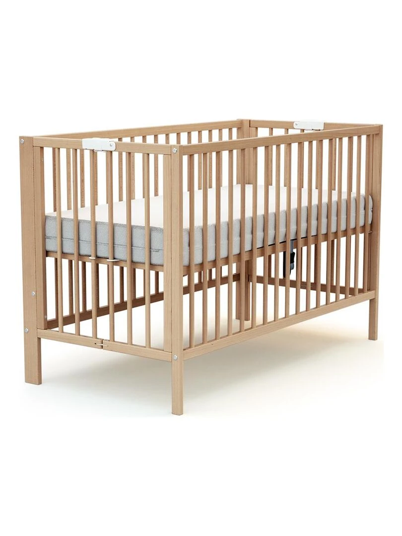 AT4    Lit bébé pliant ESSENTIEL en bois   Marron clair