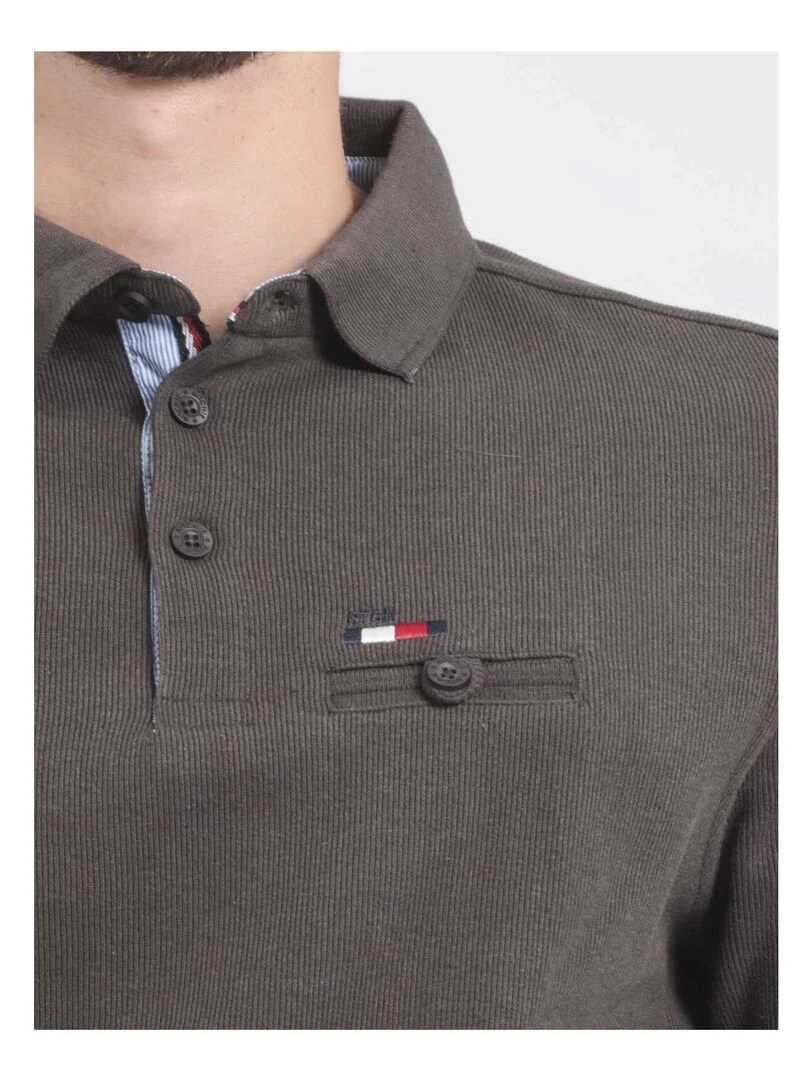 Pull fin col polo WAMITOL Gris foncé
