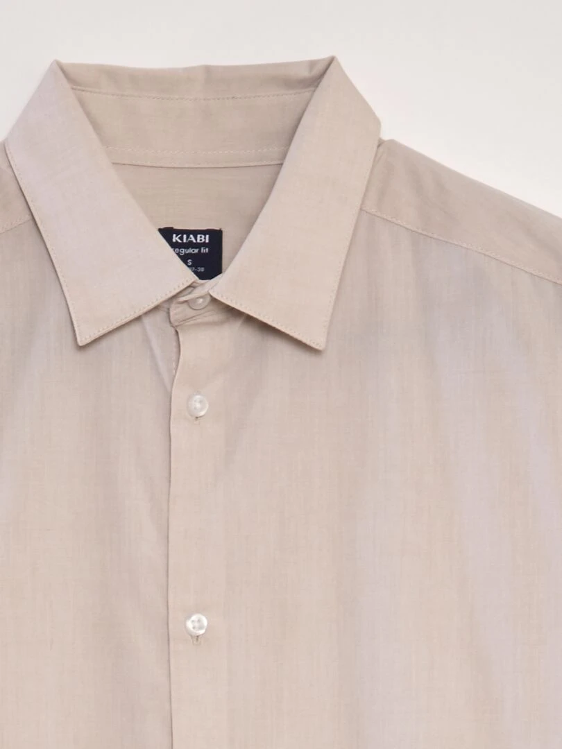 Chemise classique unie   Beige