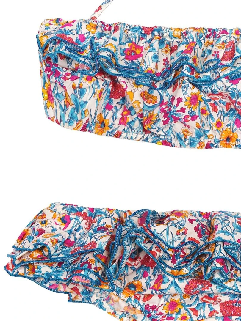 Maillot de Bain 2 Pièces Fille  Fleuri Liberty   SWAN   'LA FAUTE A VOLTAIRE'   Bleu