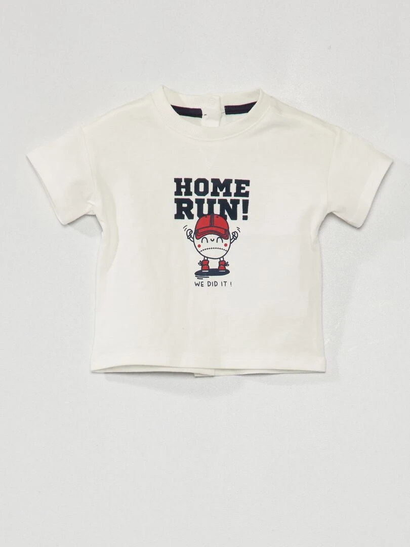T shirt en jersey à manches courtes Blanc