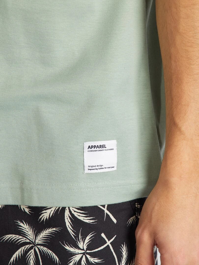 T shirt col rond en coton   Vert