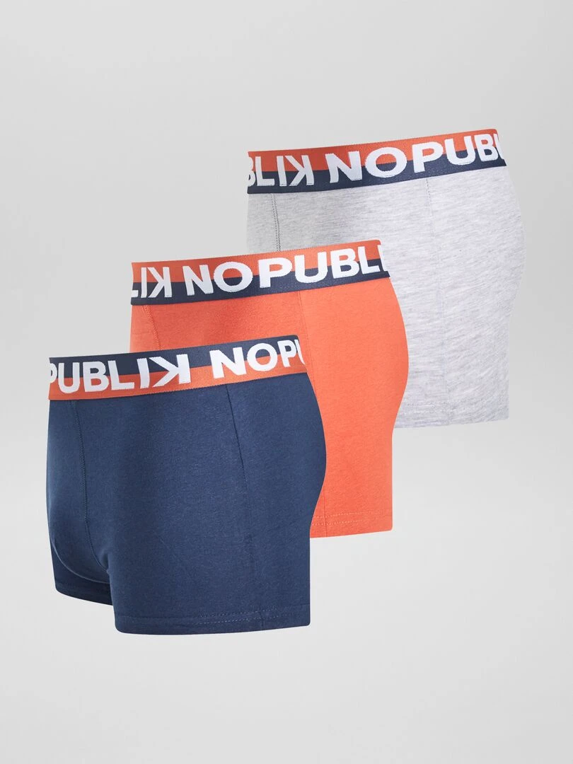 Lot de 3 boxers 'No Publik'   Bleu marine