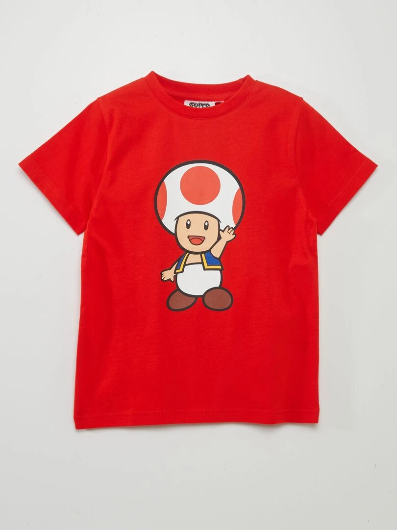 T shirt 'Super Mario' manches courtes Rouge