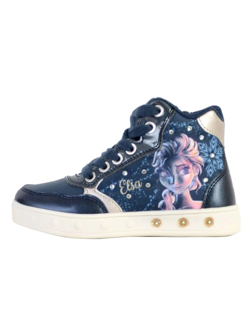 Basket Montante Cuir Enfant Geox Skylin Bleu