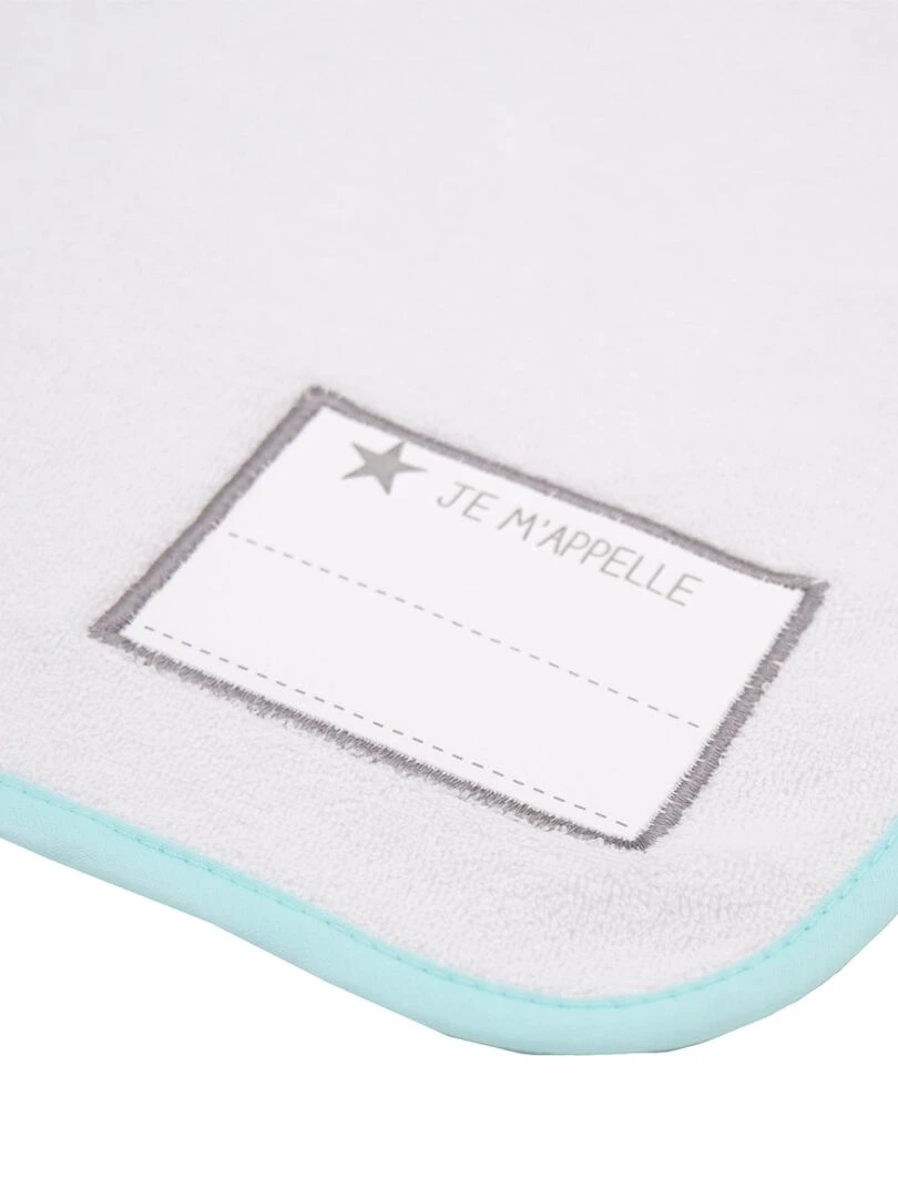 Bavoir maternelle aimanté   Blanc et Aqua   Blanc
