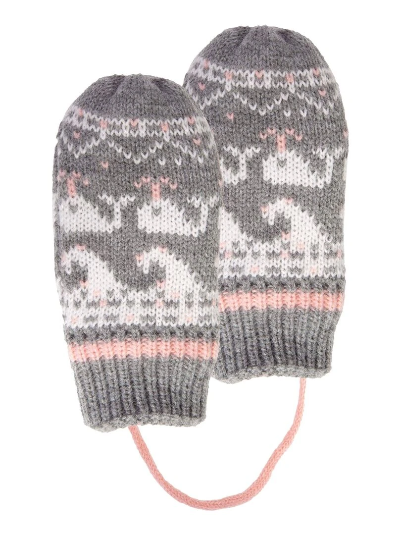 Moufles Jacquard Baleine 2/4 ans Gris Gris Gris