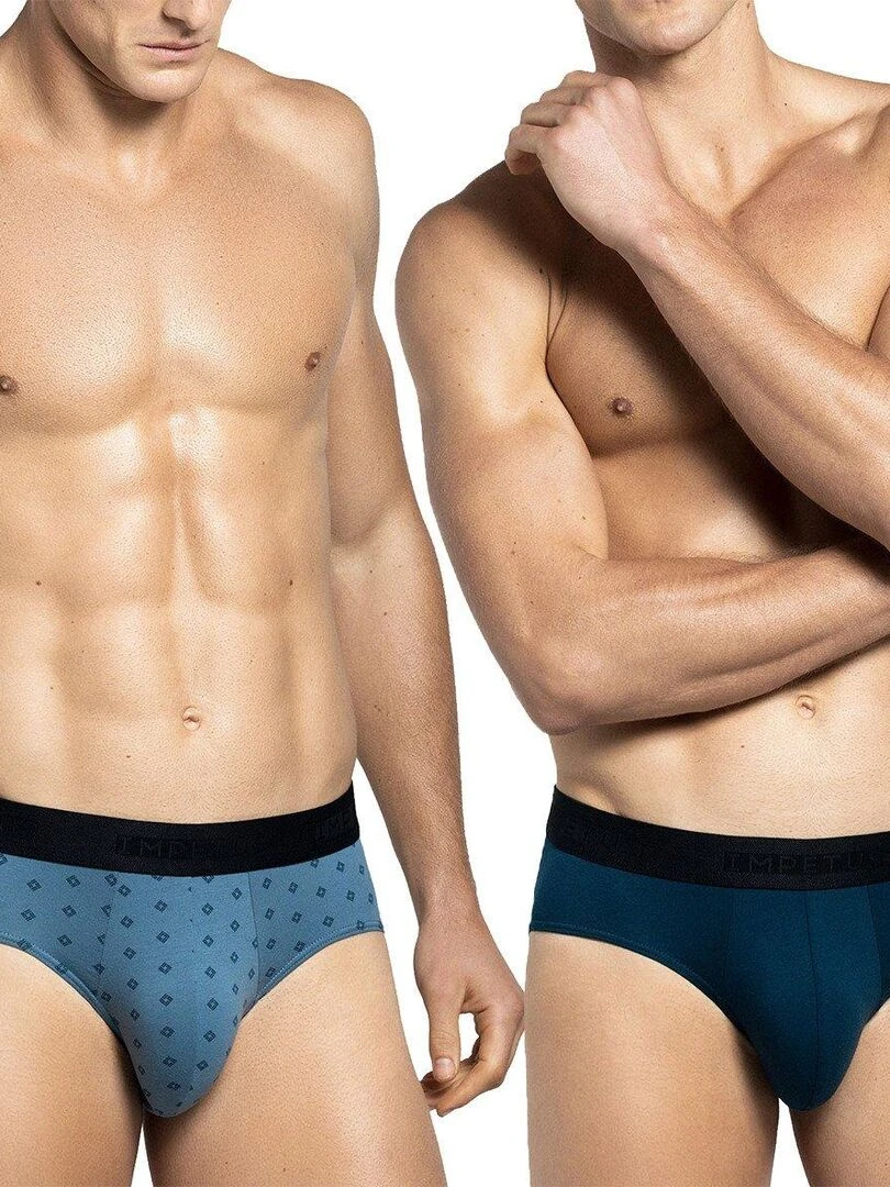 Lot de 2 slips Belmond en coton Bleu