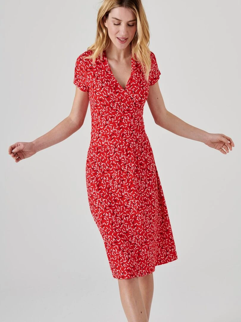 Robe effet cache coeur Damart Rouge