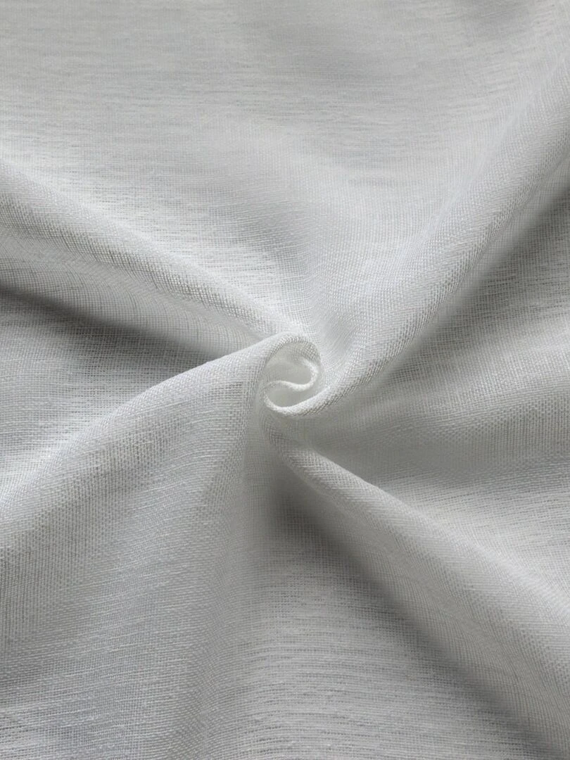 Voilage traditionnel en étamine unie       Effet lin   Blanc