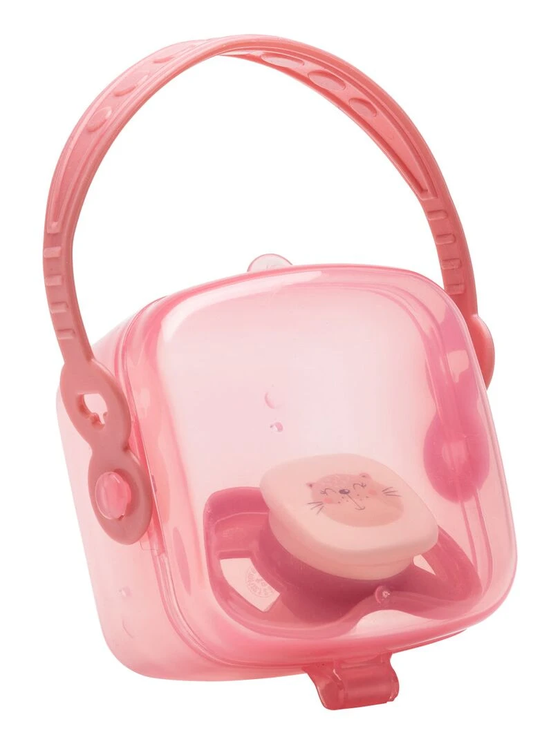 Sucette + range sucette Chat rose Rose