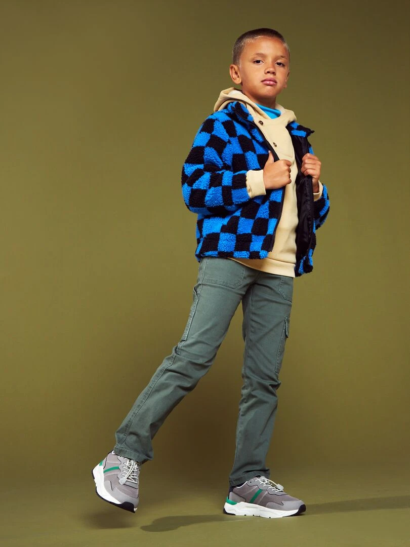 Veste en sherpa à motif Bleu