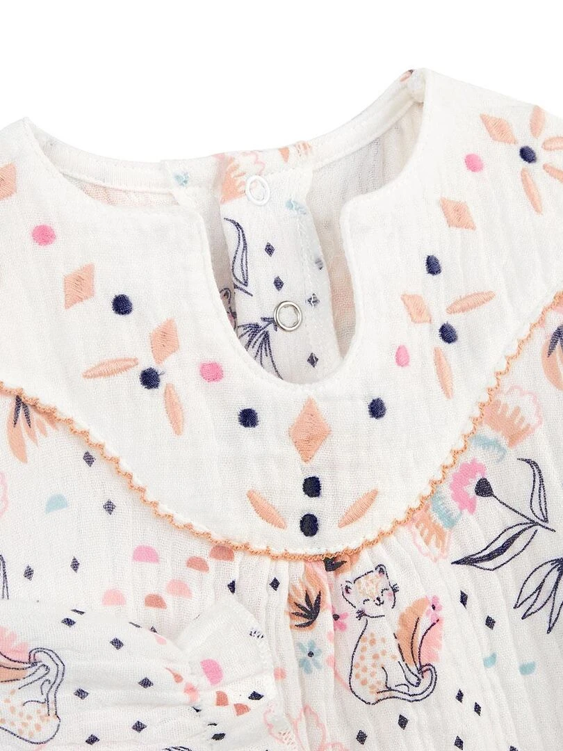 Blouse bébé en gaze de coton Masha   Ecru