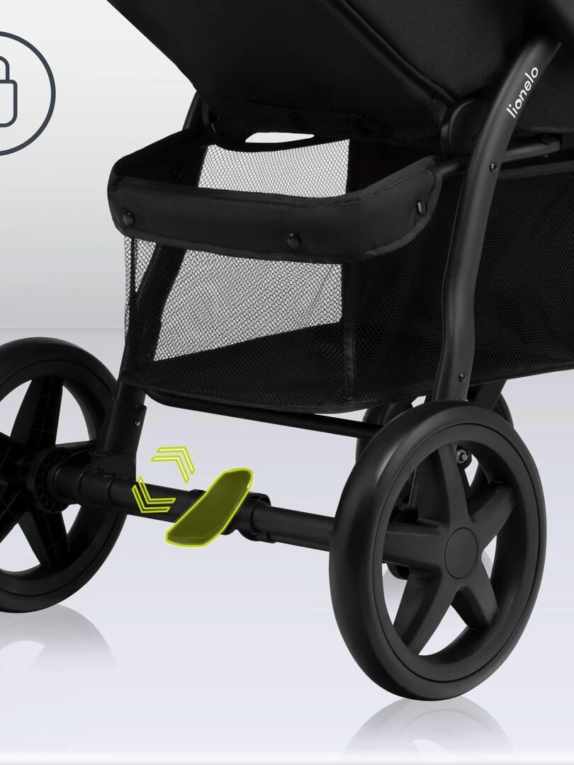 LIONELO Annet Plus   Poussette canne universelle   Jusqu'à 22 kg   Lovin'   Noir Beige